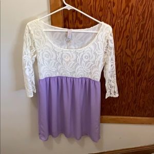 Cream and lavender dress